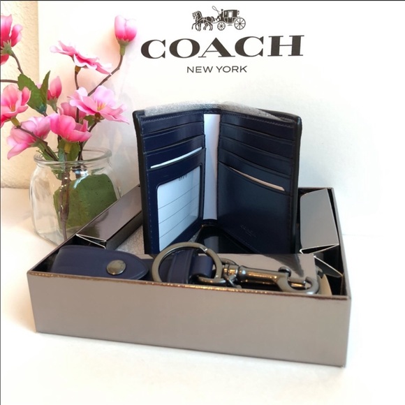 ๐น Coach ID Billfold Key Fob Ring Gift Set Wallet - Picture 6 of 8